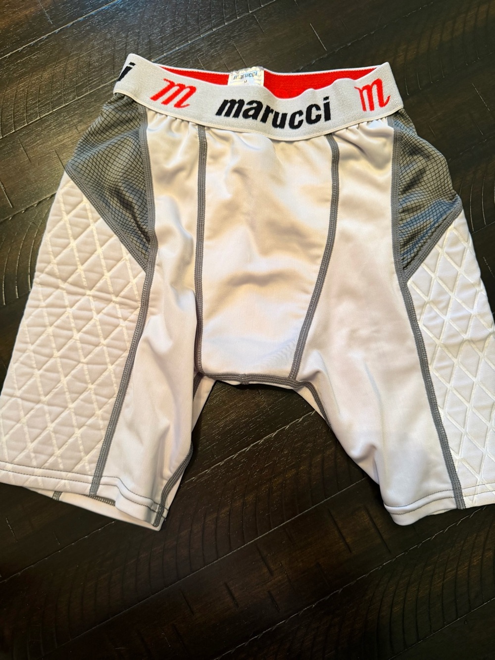 Marucci Kids Padded White Baseball Compression Shorts